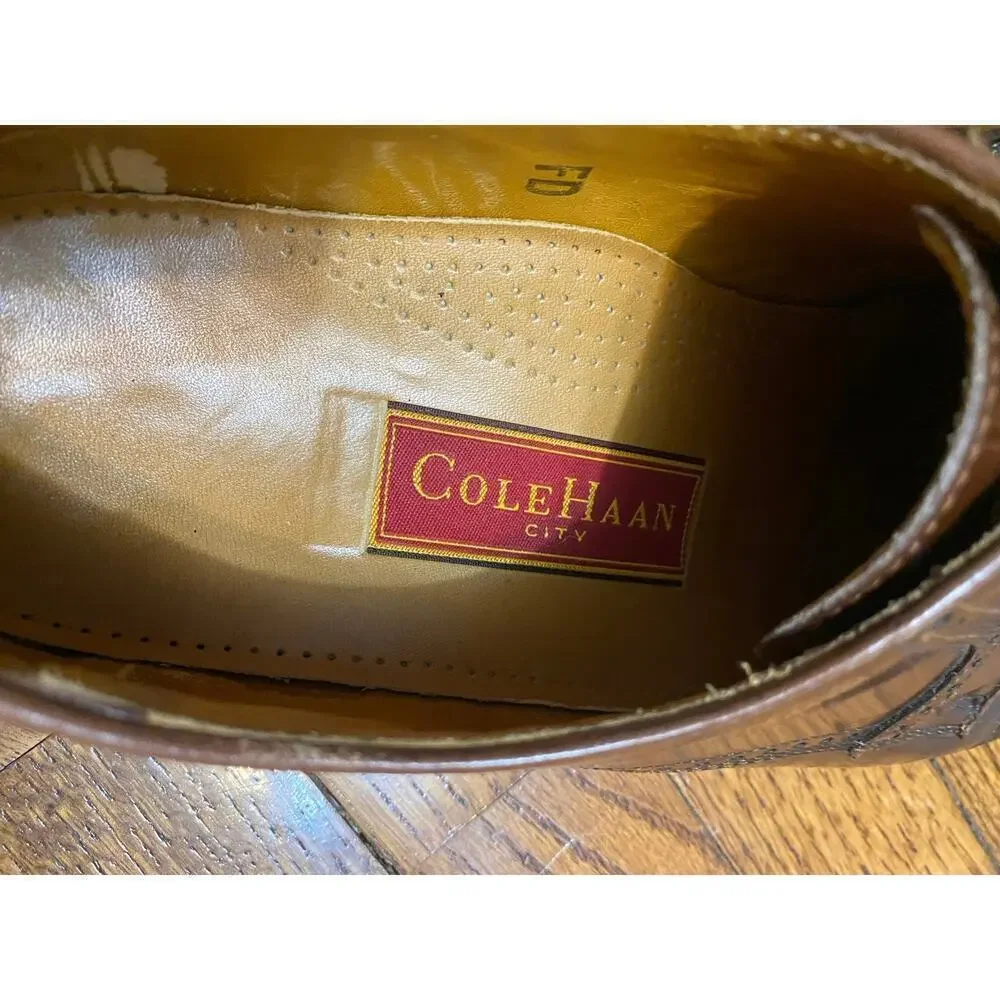 Cole Haan Leather Oxford Dress Shoes Cap Toe Classic Vintage Preppy City Brown